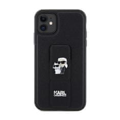 Karl Lagerfeld Karl Lagerfeld Gripstand Saffiano Karl &amp; Choupette Pins - Ohišje za iPhone 11 (črno)