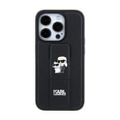 Karl Lagerfeld Karl Lagerfeld Gripstand Saffiano Karl &amp; Choupette Pins - Ohišje za iPhone 11 (črno)