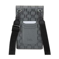 Karl Lagerfeld Karl Lagerfeld Saffiano Monogram Iconic - Crossbody torbica za telefon (srebrna)