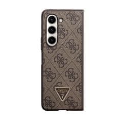 Guess Guess Usnje 4G Triangle Strass - Ohišje za Samsung Z Fold 5 (rjavo)