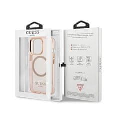 Guess Ohišje Guess Gold Outline Translucent MagSafe - iPhone 13 Pro Max (roza)