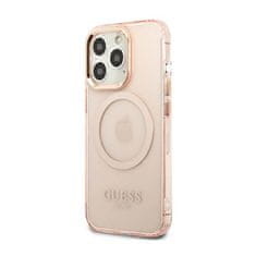 Guess Ohišje Guess Gold Outline Translucent MagSafe - iPhone 13 Pro Max (roza)