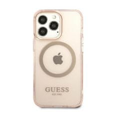 Guess Ohišje Guess Gold Outline Translucent MagSafe - iPhone 13 Pro Max (roza)