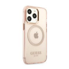 Guess Ohišje Guess Gold Outline Translucent MagSafe - iPhone 13 Pro Max (roza)