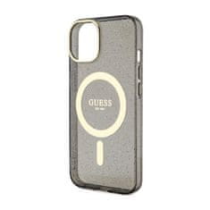 Guess Ohišje Guess Glitter Gold MagSafe za iPhone 14 Plus (črno)