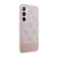 Guess Guess 4G Bottom Stripe Metal Logo Collection - Ohišje za Samsung Galaxy S23 (roza)