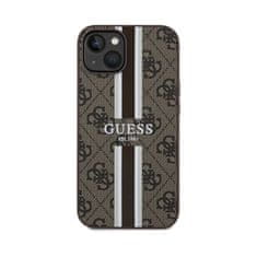 Guess Guess 4G Printed Stripes MagSafe - Ohišje za iPhone 15 (rjavo)