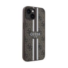 Guess Guess 4G Printed Stripes MagSafe - Ohišje za iPhone 15 (rjavo)