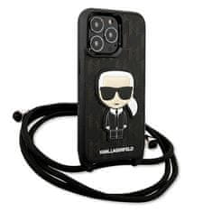 Karl Lagerfeld Karl Lagerfeld Monogram Leather Patch and Cord Iconik - etui za iPhone 13 Pro