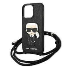 Karl Lagerfeld Karl Lagerfeld Monogram Leather Patch and Cord Iconik - etui za iPhone 13 Pro