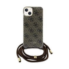 Guess Guess Crossbody Cord 4G Print - Ohišje za iPhone 15 (rjava)