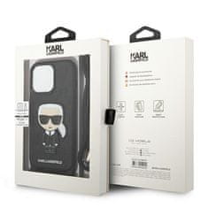 Karl Lagerfeld Karl Lagerfeld Monogram Leather Patch and Cord Iconik - etui za iPhone 13 Pro