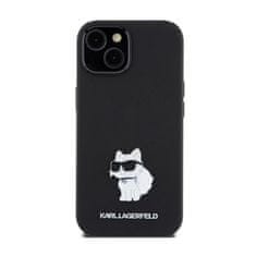 Karl Lagerfeld Karl Lagerfeld Silikonski kovinski zatič Choupette - Ohišje za iPhone 15 (črno)