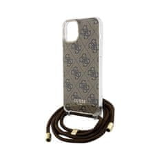 Guess Guess Crossbody Cord 4G Print - Ohišje za iPhone 15 (rjava)