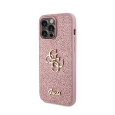 Guess Guess Glitter Script Big 4G - Ohišje za iPhone 15 Pro (roza)