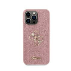 Guess Guess Glitter Script Big 4G - Ohišje za iPhone 15 Pro (roza)