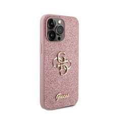 Guess Guess Glitter Script Big 4G - Ohišje za iPhone 15 Pro (roza)