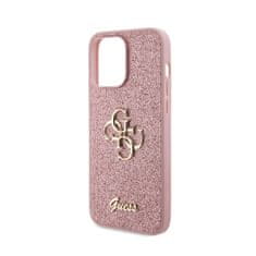 Guess Guess Glitter Script Big 4G - Ohišje za iPhone 15 Pro (roza)