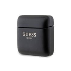 Guess Guess s tiskanim logotipom - slušalke Bluetooth TWS + etui za polnjenje (črno)