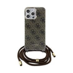 Guess Guess Crossbody Cord 4G Print - Ohišje za iPhone 15 Pro (rjavo)