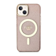 Guess Ohišje Guess Glitter Gold MagSafe za iPhone 14 (roza)