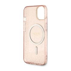 Guess Ohišje Guess Glitter Gold MagSafe za iPhone 14 (roza)