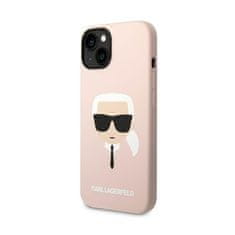 Karl Lagerfeld Karl Lagerfeld Silikonski ovitek Iconic Karl`s Head - iPhone 14 Plus (roza)