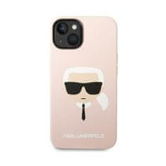 Karl Lagerfeld Karl Lagerfeld Silikonski ovitek Iconic Karl`s Head - iPhone 14 Plus (roza)