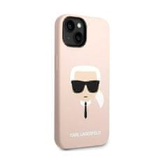 Karl Lagerfeld Karl Lagerfeld Silikonski ovitek Iconic Karl`s Head - iPhone 14 Plus (roza)