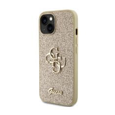 Guess Guess Glitter Script Big 4G - Ohišje za iPhone 15 Plus (zlato)