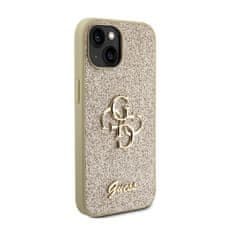 Guess Guess Glitter Script Big 4G - Ohišje za iPhone 15 Plus (zlato)