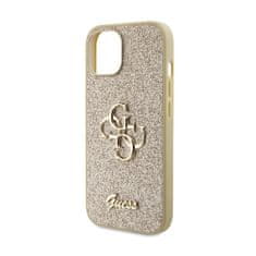 Guess Guess Glitter Script Big 4G - Ohišje za iPhone 15 Plus (zlato)