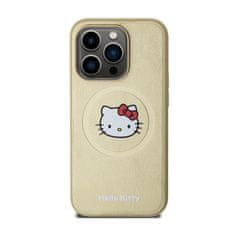 HELLO KITTY Hello Kitty Usnjeno ohišje Kitty Head MagSafe - ohišje za iPhone 13 Pro Max (zlato)