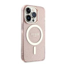 Guess Ohišje Guess Glitter Gold MagSafe - iPhone 14 Pro (roza)