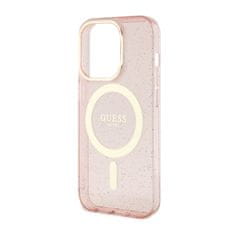 Guess Ohišje Guess Glitter Gold MagSafe - iPhone 14 Pro (roza)