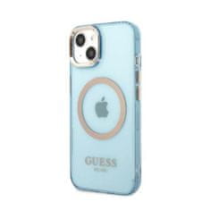 Guess Ohišje Guess Gold Outline Translucent MagSafe - iPhone 13 (modro)