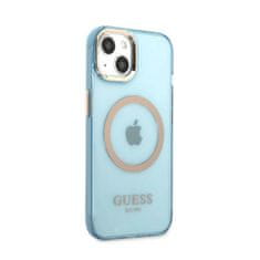 Guess Ohišje Guess Gold Outline Translucent MagSafe - iPhone 13 (modro)