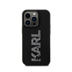 Karl Lagerfeld Karl Lagerfeld 3D gumijast bleščeč logotip - Ohišje za iPhone 15 Pro (črno)