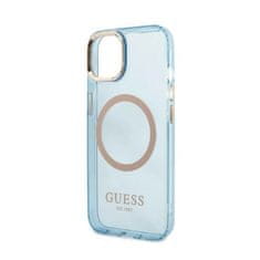 Guess Ohišje Guess Gold Outline Translucent MagSafe - iPhone 13 (modro)