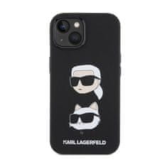 Karl Lagerfeld Karl Lagerfeld Silikonski ovitek Karl &amp; Choupette Heads - iPhone 15 Plus (črn)