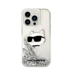 Karl Lagerfeld Karl Lagerfeld Liquid Glitter NFT Choupette Head - ohišje za iPhone 14 Pro (srebrno)