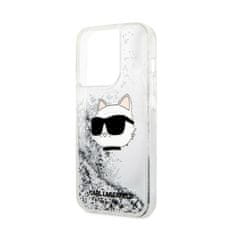 Karl Lagerfeld Karl Lagerfeld Liquid Glitter NFT Choupette Head - ohišje za iPhone 14 Pro (srebrno)