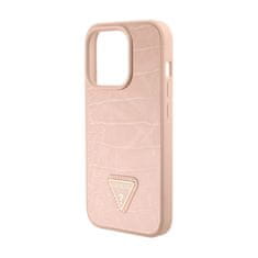 Guess Guess Croco Triangle Metal Logo - Ohišje za iPhone 15 Pro Max (roza)