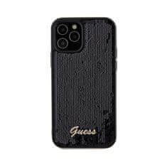 Guess Guess Sequin Script Metal - Ohišje za iPhone 12 / iPhone 12 Pro (črno)