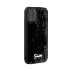 Guess Guess Sequin Script Metal - Ohišje za iPhone 12 / iPhone 12 Pro (črno)