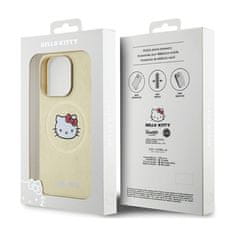 HELLO KITTY Hello Kitty Usnjeno ohišje Kitty Head MagSafe - ohišje za iPhone 14 Pro Max (zlato)