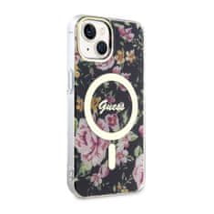 Guess Guess Flower MagSafe - ohišje za iPhone 14 Plus (črno)