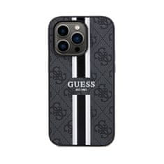 Guess Guess 4G Printed Stripes MagSafe - Ohišje za iPhone 15 Pro (črno)