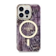 Guess Guess Leopard MagSafe - ohišje za iPhone 14 Pro (roza)