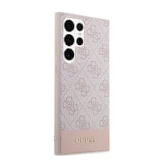 Guess Guess 4G Bottom Stripe Metal Logo Collection - Ohišje za Samsung Galaxy S23 Ultra (roza)